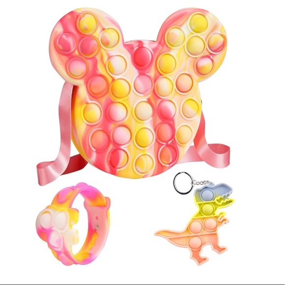 🆕 Fidget Pop Purse Crossbody Bag, Pop Bracelet & Pop Keychain - Picture 1 of 6